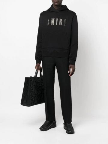 Black logo-print hoodie