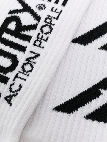 Black and white inlay socks