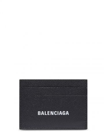 Cash card holder in black calfskin