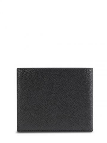 Black leather Cash Square Folded wallet