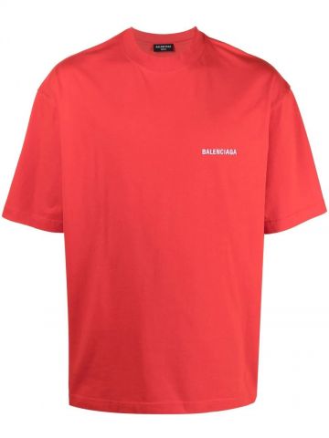 T-shirt rossa con stampa logo