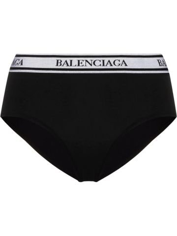 Black briefs with logo band