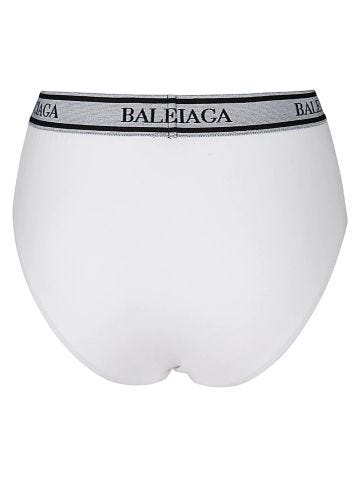 White briefs with logo band