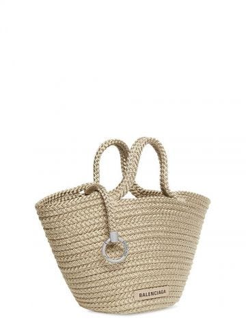 Borsa Ibiza Small Basket con tracolla in corda beige