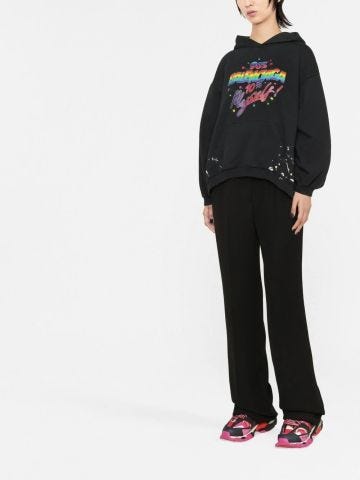 Black sweatshirt with logo print 90/10