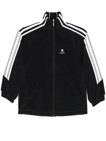 Black logo-motif striped track jacket