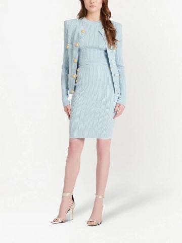 Light blue Cardigan with button and padded shoulders