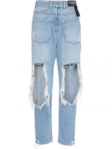 Light blue reverse ripped Jeans