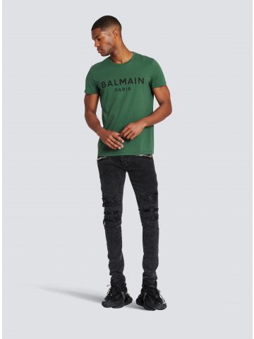 T-shirt verde con stampa logo