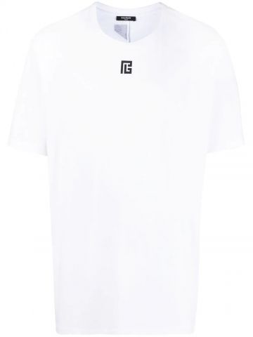 T-shirt bianca con stampa logo fronte e retro