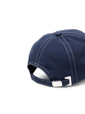 Cappello da baseball blu con logo ricamato
