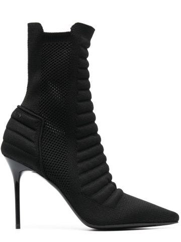Black sock ankle boots