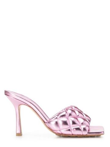 Pink leather padded sandals
