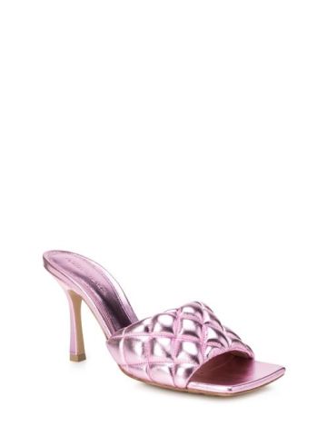 Pink leather padded sandals