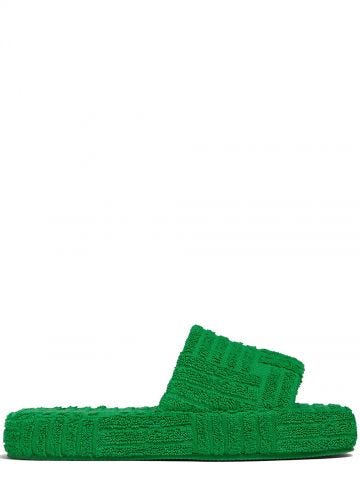 Green terry sandals