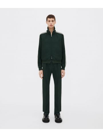 Black stretch grain de poudre suit jacket