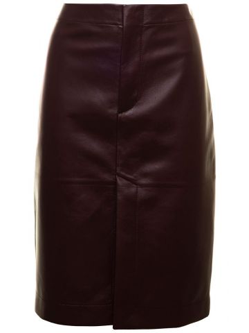 Soft Leather Skirt
Zip and button
hook closure