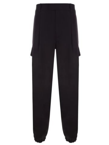Loose-fit cargo trousers black
