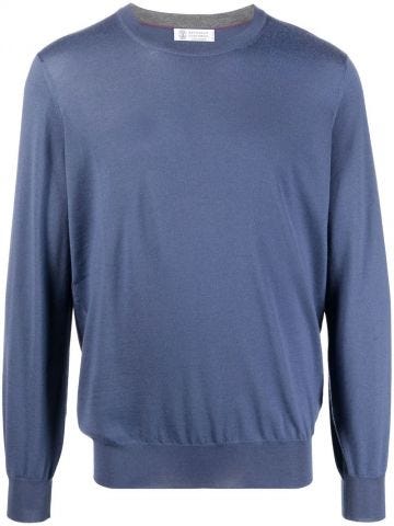 Blue crew-neck sweater