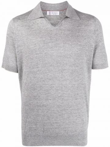 Ribbed edge grey Polo Shirt