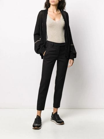 Black tailored cropped Trousers