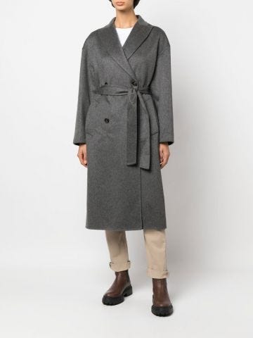 Grey double-breasted cashmere Coat