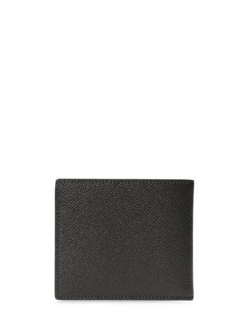 Portafoglio bi-fold nero con motivo a righe Icon