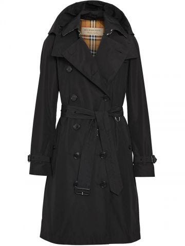Black Kensington hooded Trench Coat