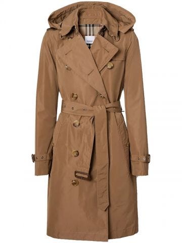 Kensington trench coat in taffeta with detachable hood
