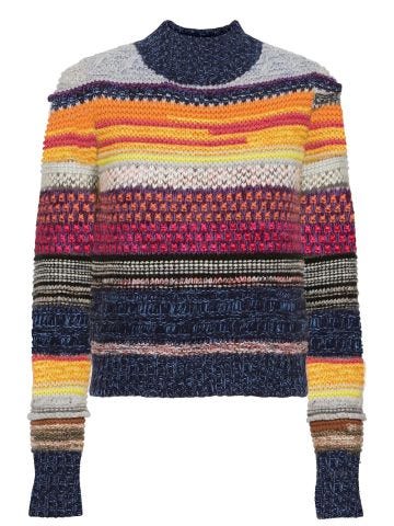 Multicolored turtleneck pullover