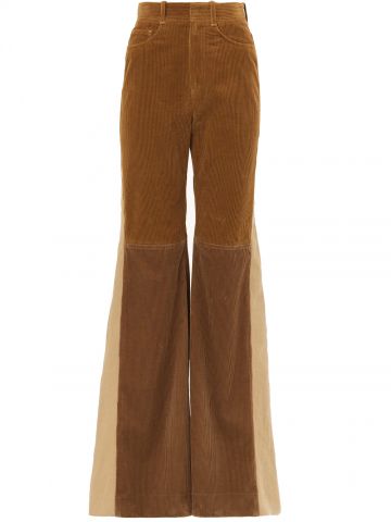 Brown trousers with patchwork
