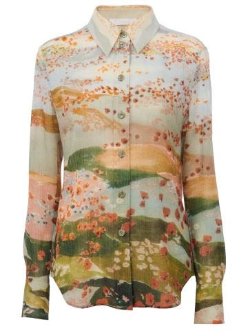 Multicolored blouse with print
