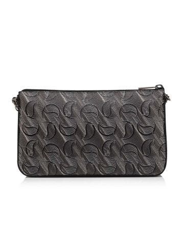 Gray Loubila Hybrid pouch with all-over logo