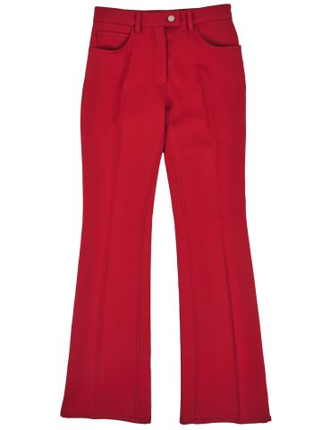 Straight red bootcut trousers