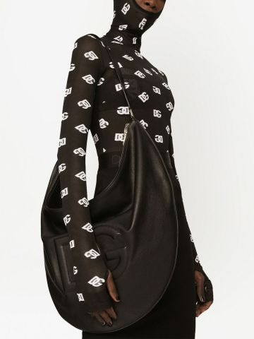 Black hobo half moon shoulder bag