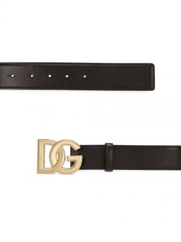 Cintura nera con placca logo