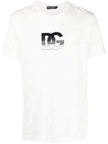 T-shirt bianca con patch logo