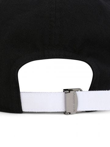 Embroidered-logo black baseball cap