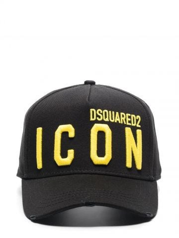 Yellow Icon embroidery black baseball Cap
