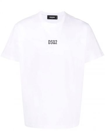 Front logo print white T-shirt