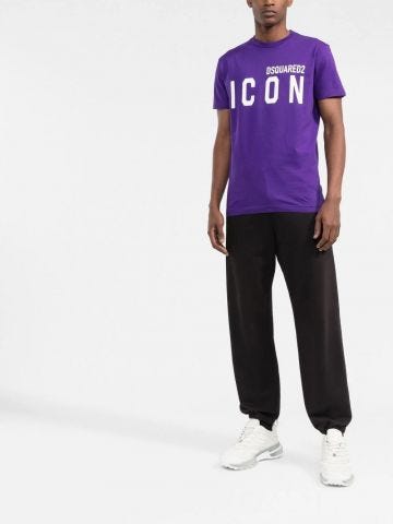 Icon print purple T-shirt