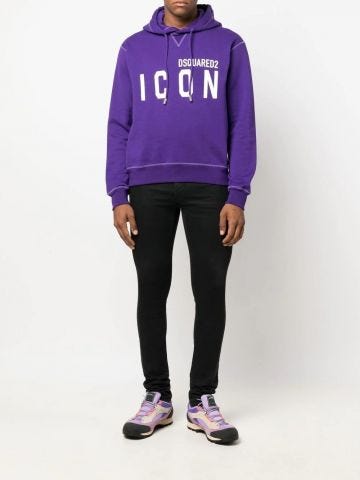 Purple sweatshirt with logo print