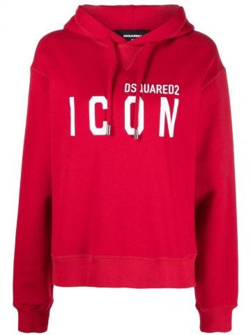 Icon print red Hoodie