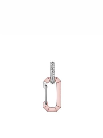 Orecchino rosa singolo small Chiara in oro 18kt e diamanti