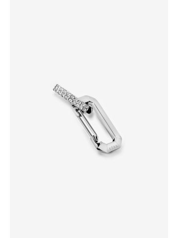 Chiara single small silver earring in 18kt white gold and diamonds