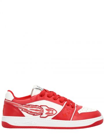 ROCKET - Low sneaker calf red / white