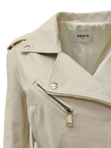 White Ice leather jacket with belt