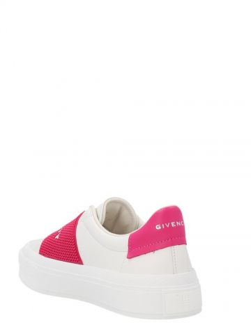White and fuchsia City Sport Sneakers