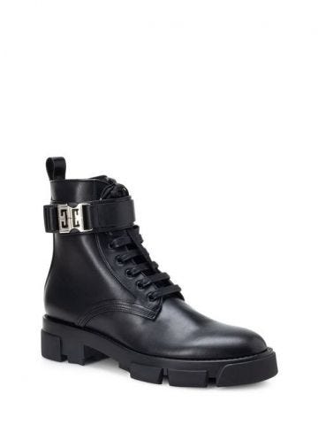 Terra leather ankle boots with buckle 4G