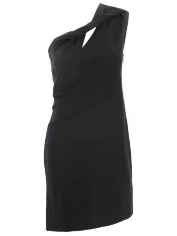 Black one-shoulder Dress with knot